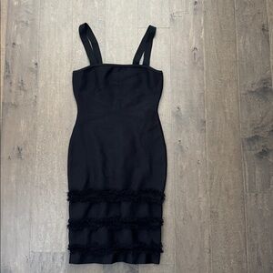 NWT BCBGMaxAzria Black Textured Dress